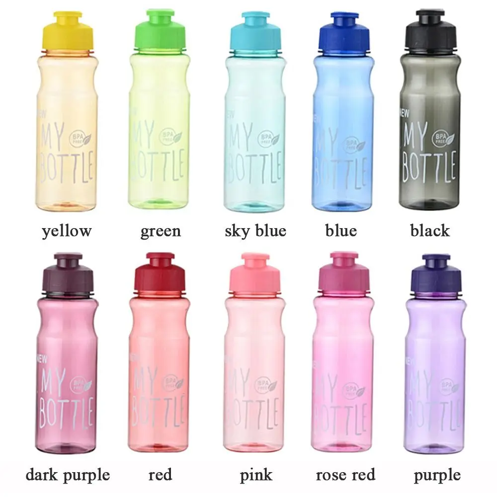 550ML Travel Sport Multi-color Water Bottle Plastic Water Cup Large Capacity
