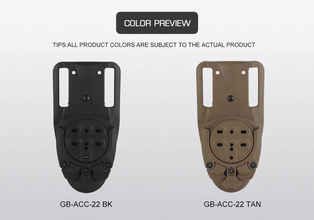 Tactical Holster Adapter 360 Degree Revolve Outdoor Hunting Holster Base Mounting Modular Airsoft Shooting Holster Accessories