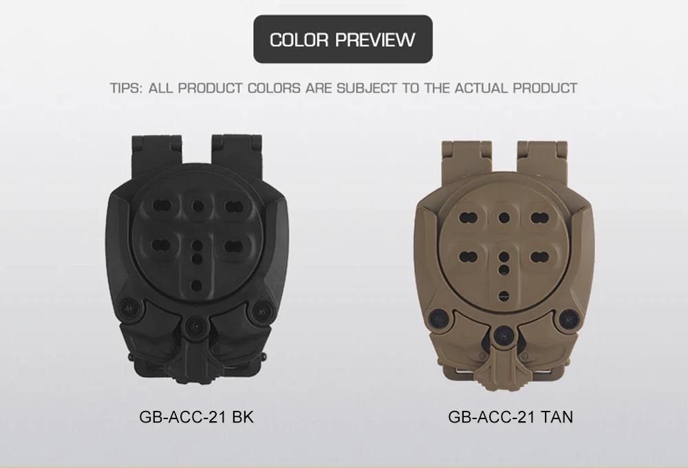 Tactical Holster Adapter 360 Degree Revolve Outdoor Hunting Holster Base Mounting Modular Airsoft Shooting Holster Accessories