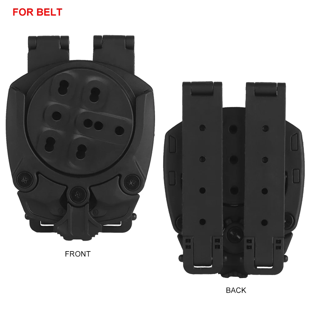 Tactical Holster Adapter 360 Degree Revolve Outdoor Hunting Holster Base Mounting Modular Airsoft Shooting Holster Accessories