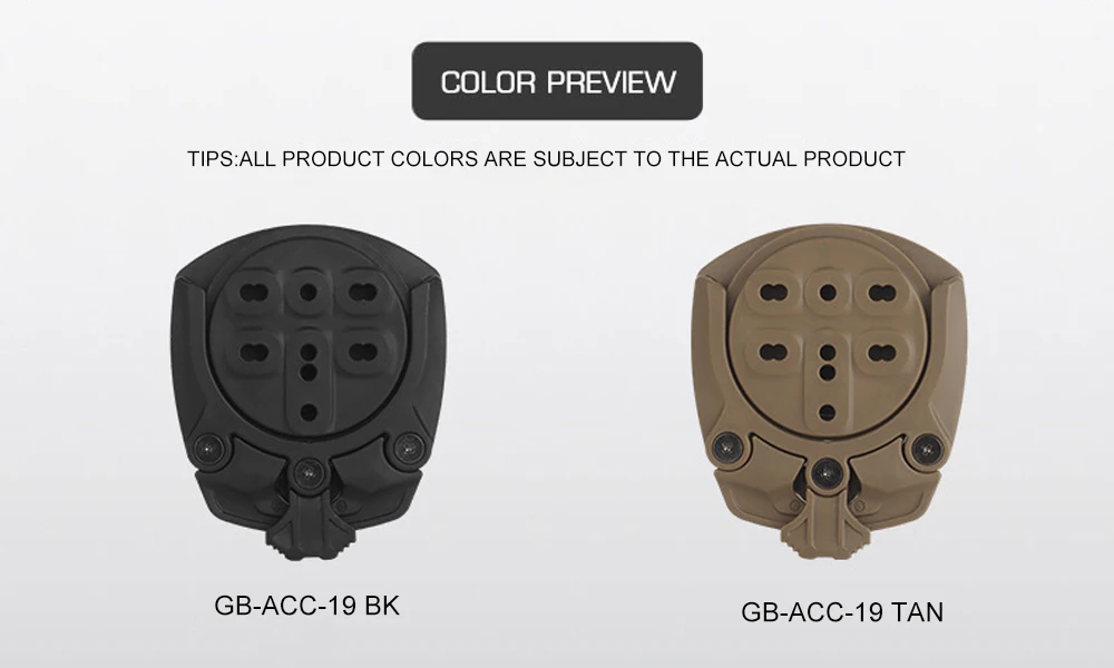 Tactical Holster Adapter 360 Degree Revolve Outdoor Hunting Holster Base Mounting Modular Airsoft Shooting Holster Accessories
