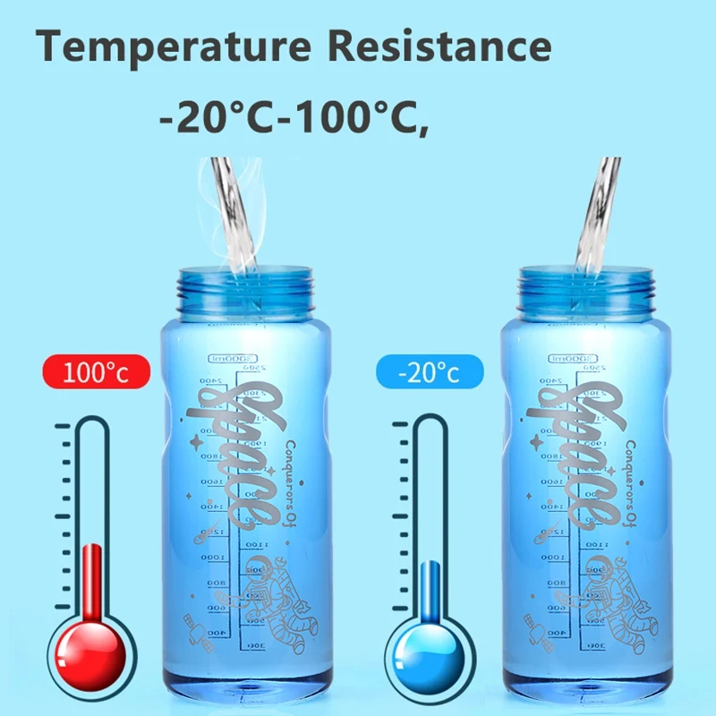 2L 3L Large Capacity Sport Water Bottle With Filter Eco-Friendly Plastic Water Cup Portable Fitness Drink Bottle Kettle BPA Free