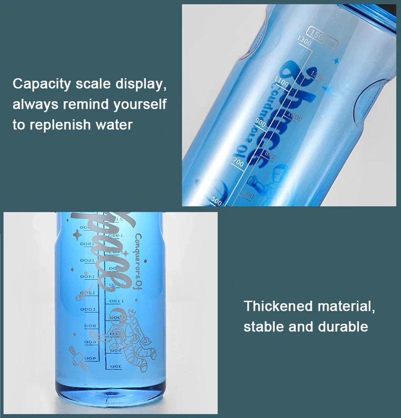 2L 3L Large Capacity Sport Water Bottle With Filter Eco-Friendly Plastic Water Cup Portable Fitness Drink Bottle Kettle BPA Free