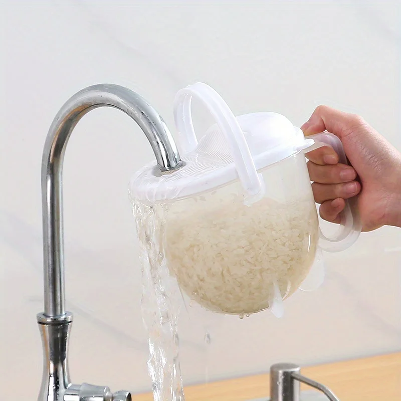 1/2pc Rice Washer Kitchen Colanders Strainer Bowl with Lid Household Vegetable Washing Strainer for Home Hotel Restaurant
