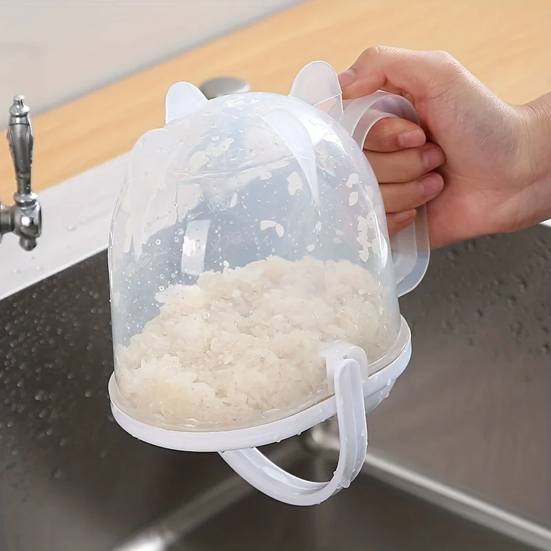 1/2pc Rice Washer Kitchen Colanders Strainer Bowl with Lid Household Vegetable Washing Strainer for Home Hotel Restaurant