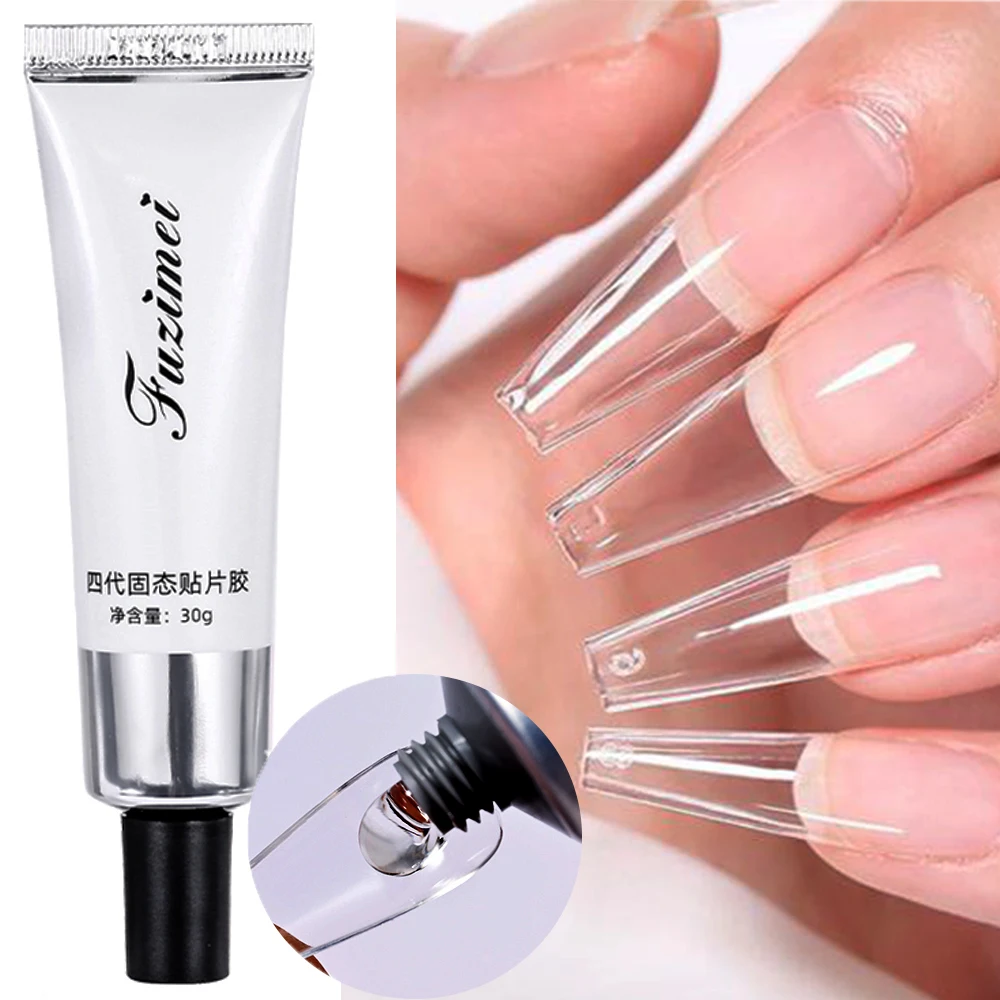 30/20/10g Solid Soft Fake Nail Tips Gel Super-Strong Adhesion Clear Finger Form Nail Glue Soak Off UV Extension Nail Gel &*&