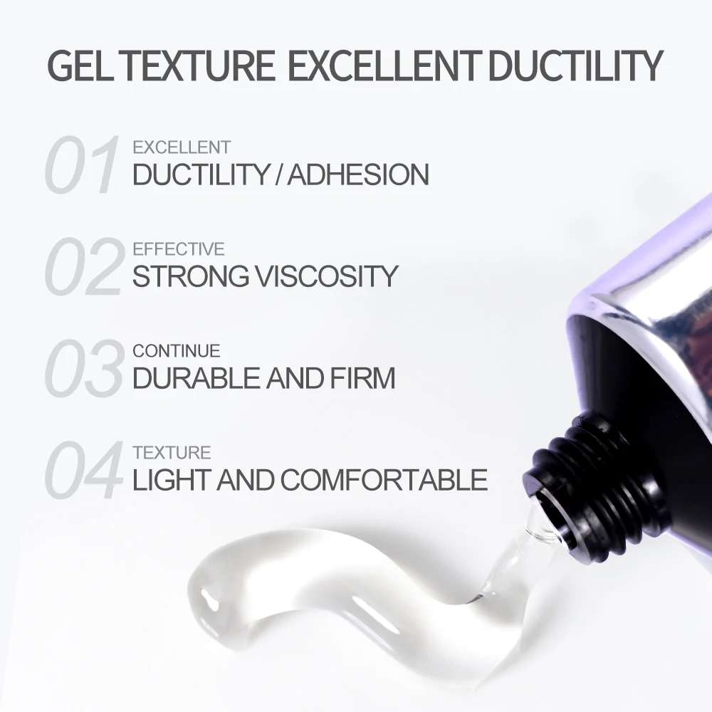30/20/10g Solid Soft Fake Nail Tips Gel Super-Strong Adhesion Clear Finger Form Nail Glue Soak Off UV Extension Nail Gel &*&