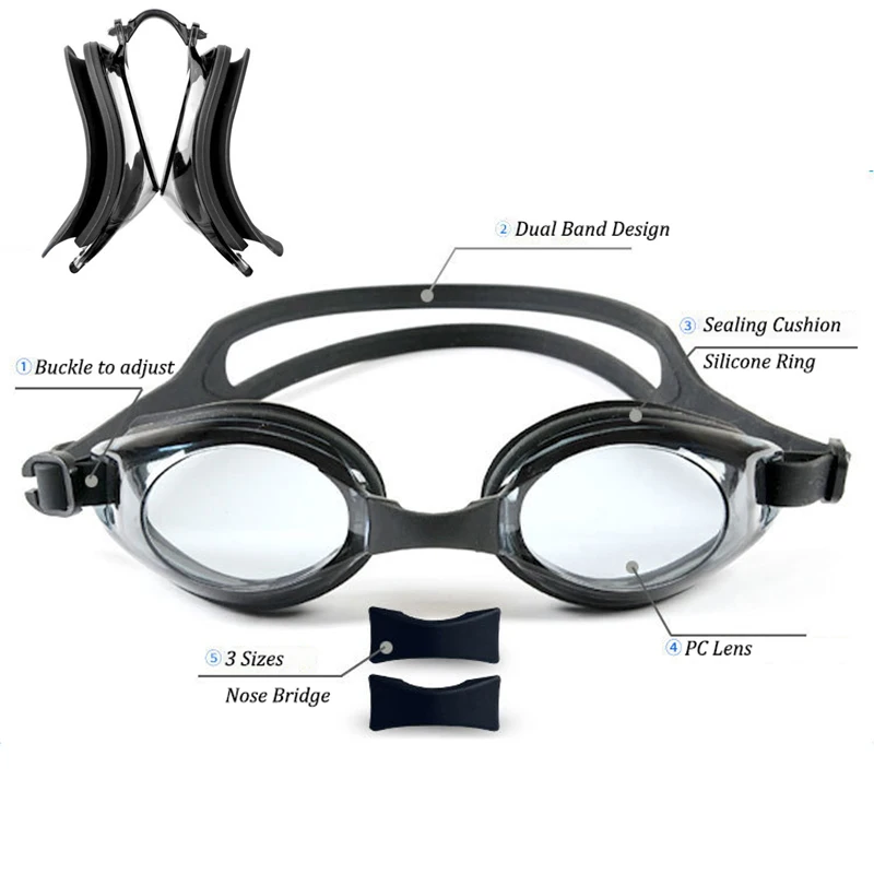 Myopia Swim Goggles Men Women Child Swimming Pool Eyewear Water Sport Waterproof Eyeglasses Anti Fog UV Protect Optical Glasses