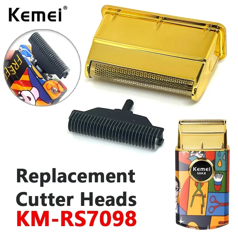 Replacement Blade Set For Kemei KM-RS7098 Hair Clipper Blade Barber Cutter Head For Electric Hair Trimmer Cutting Replacement