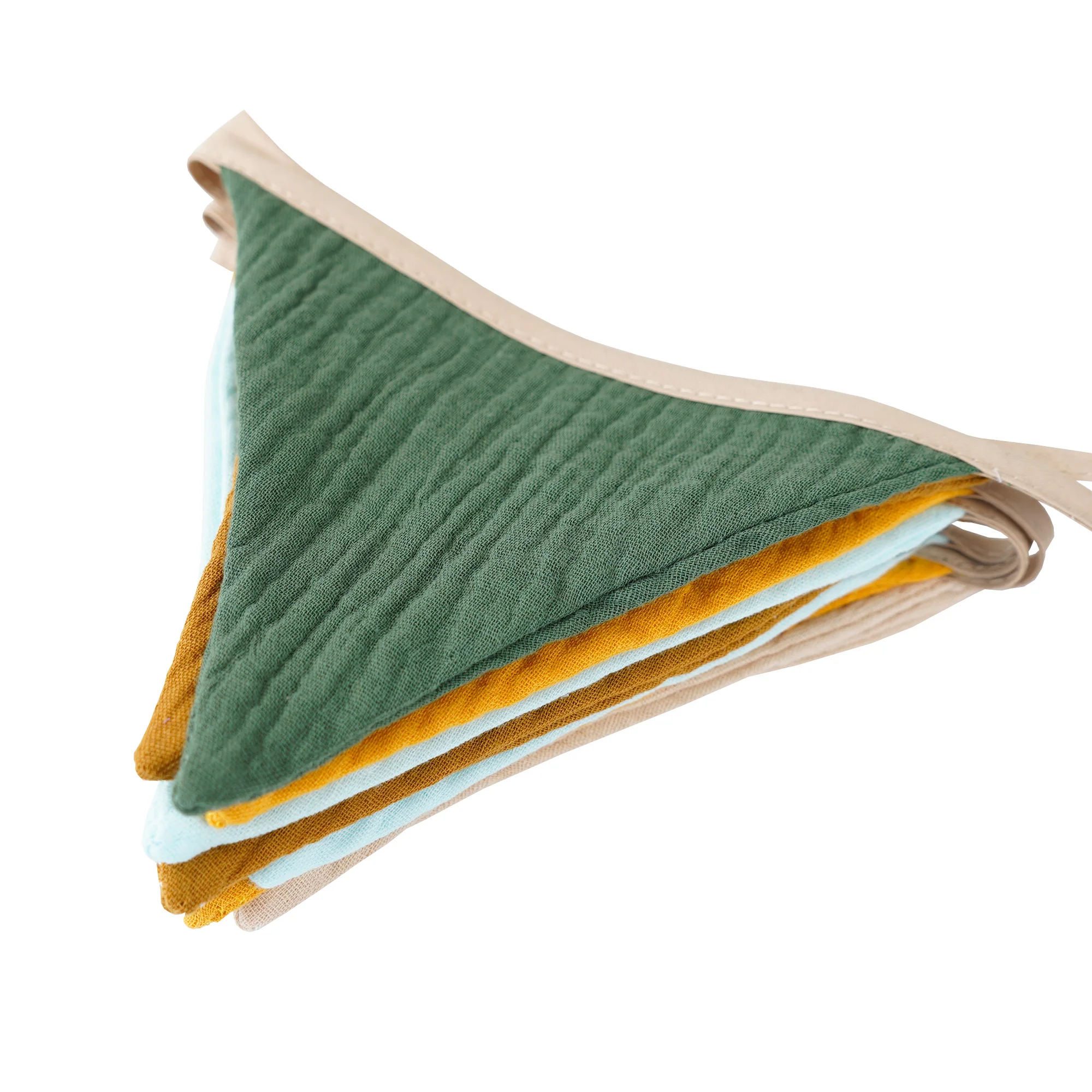 2.6M Nursery Fabric Bunting 10 Triangle Pennant Flags Party Decor Banner Home Baby Shower Carnival Garland