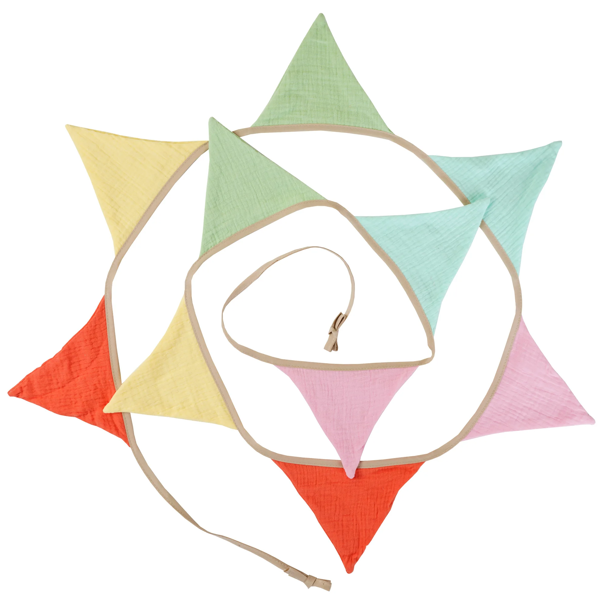 2.6M Nursery Fabric Bunting 10 Triangle Pennant Flags Party Decor Banner Home Baby Shower Carnival Garland