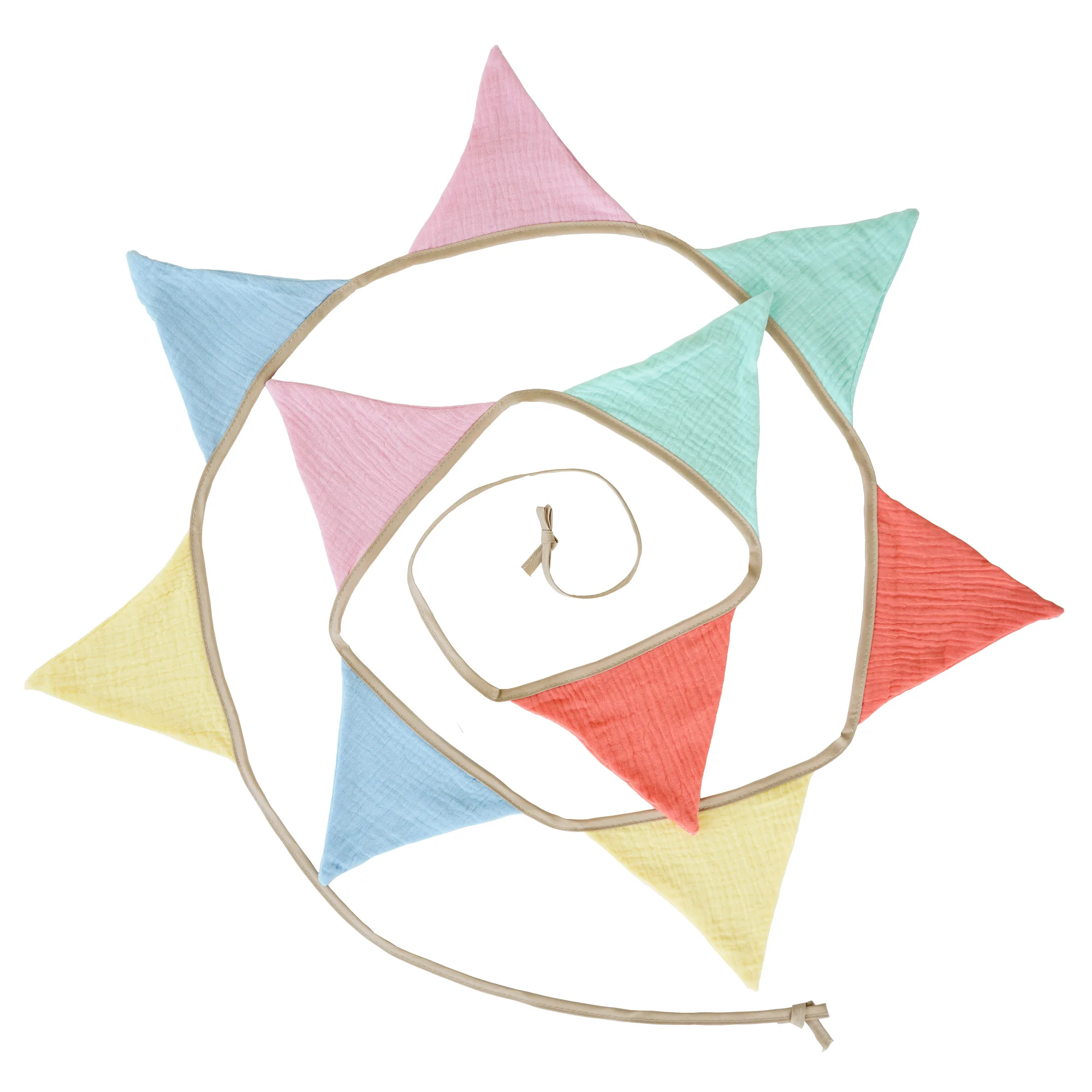 2.6M Nursery Fabric Bunting 10 Triangle Pennant Flags Party Decor Banner Home Baby Shower Carnival Garland