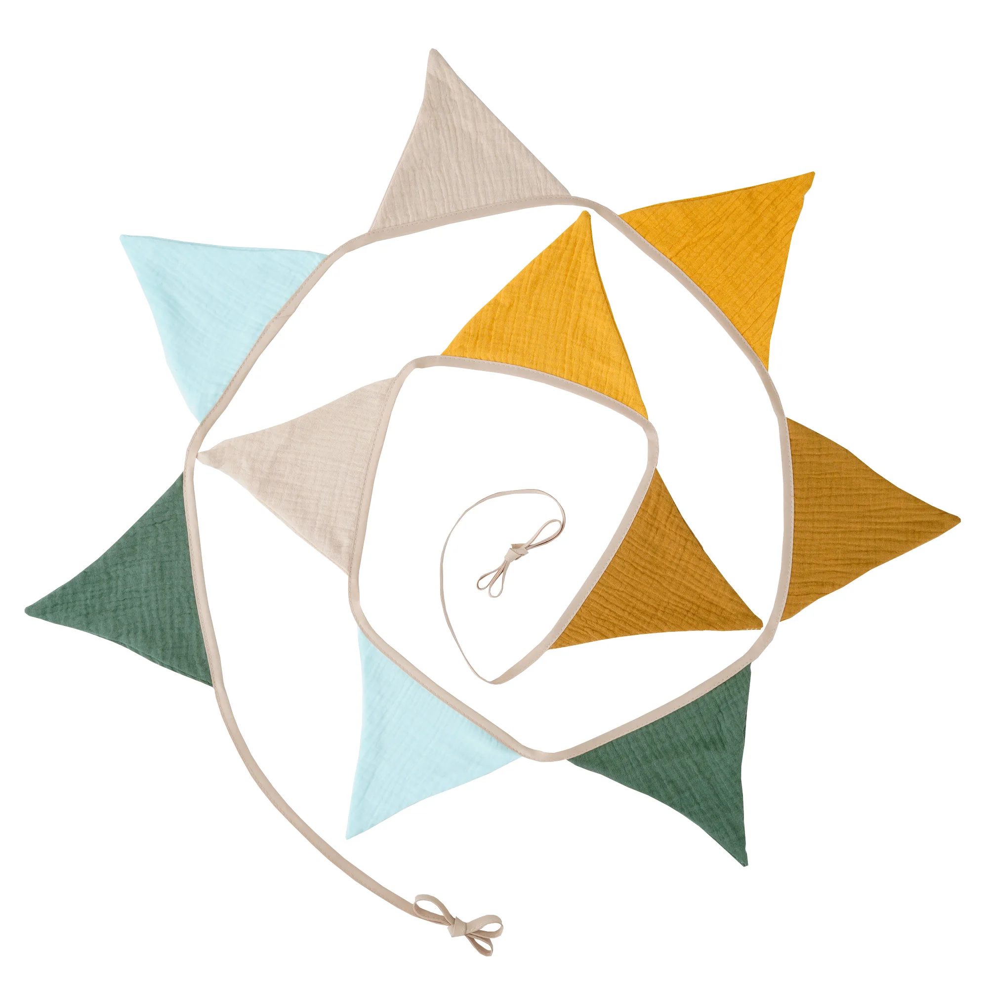 2.6M Nursery Fabric Bunting 10 Triangle Pennant Flags Party Decor Banner Home Baby Shower Carnival Garland