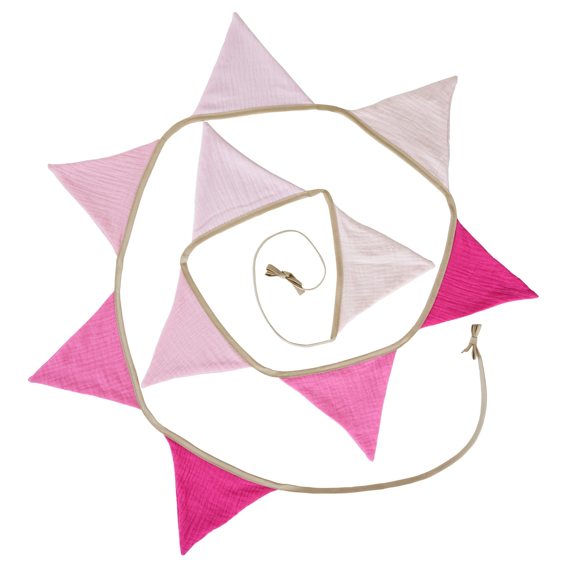 2.6M Nursery Fabric Bunting 10 Triangle Pennant Flags Party Decor Banner Home Baby Shower Carnival Garland