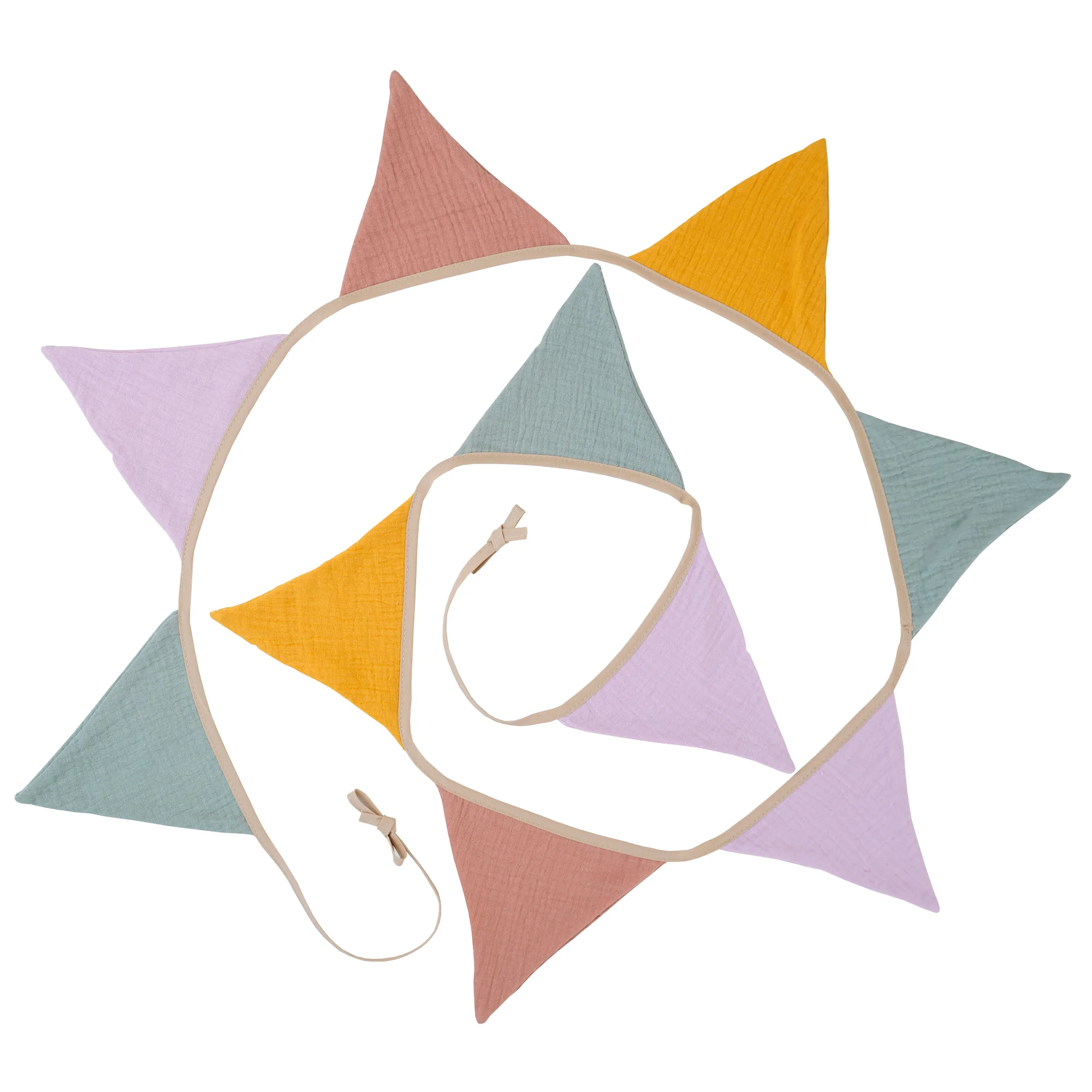 2.6M Nursery Fabric Bunting 10 Triangle Pennant Flags Party Decor Banner Home Baby Shower Carnival Garland