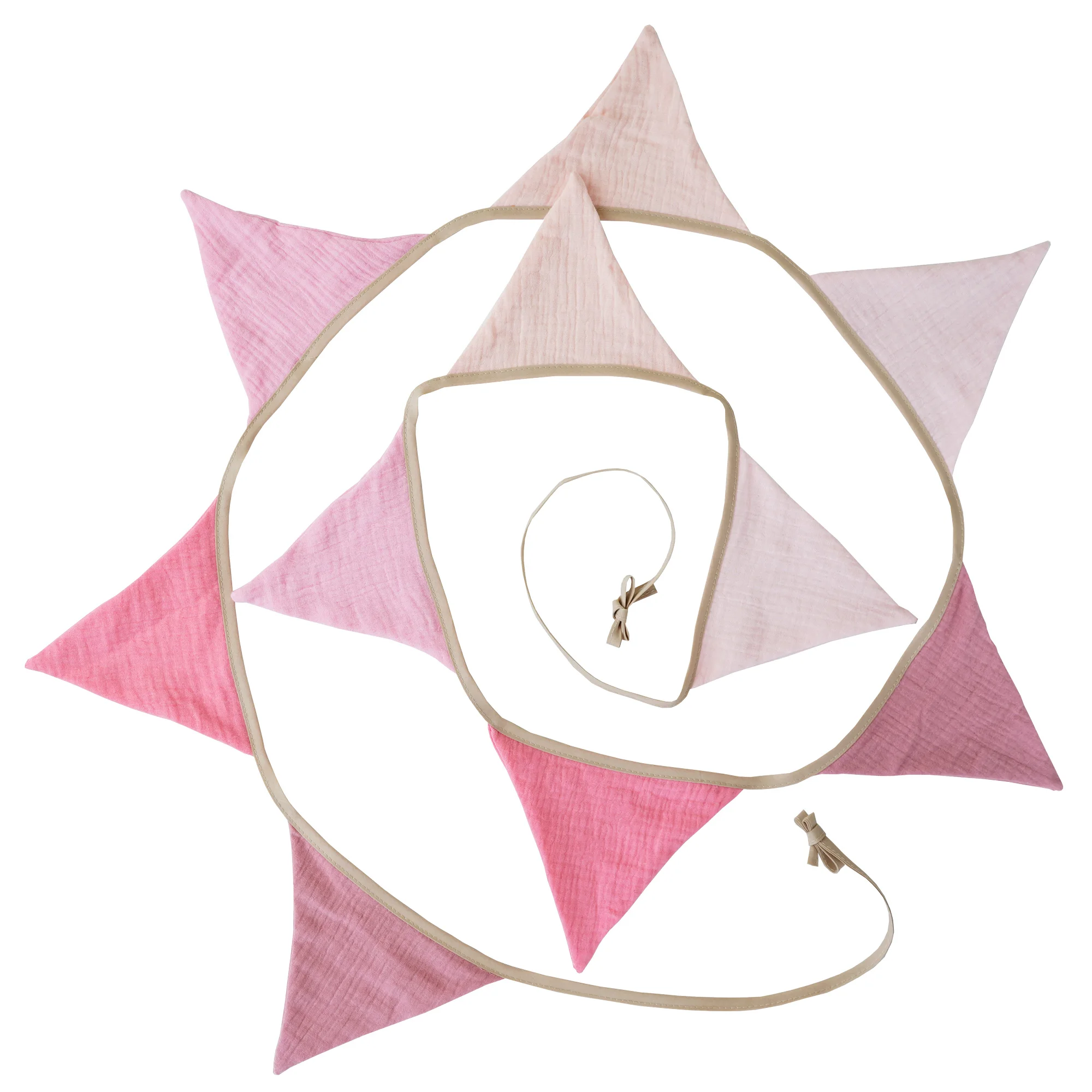 2.6M Nursery Fabric Bunting 10 Triangle Pennant Flags Party Decor Banner Home Baby Shower Carnival Garland