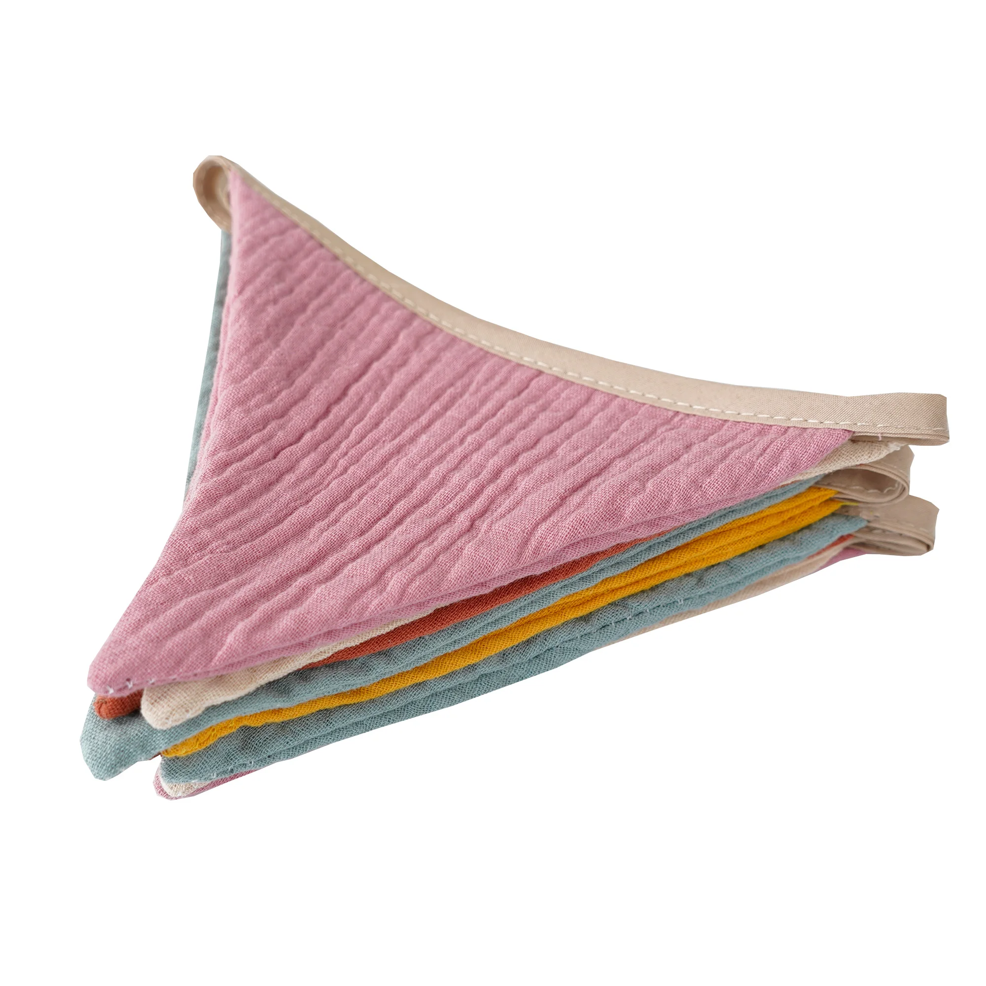 2.6M Nursery Fabric Bunting 10 Triangle Pennant Flags Party Decor Banner Home Baby Shower Carnival Garland
