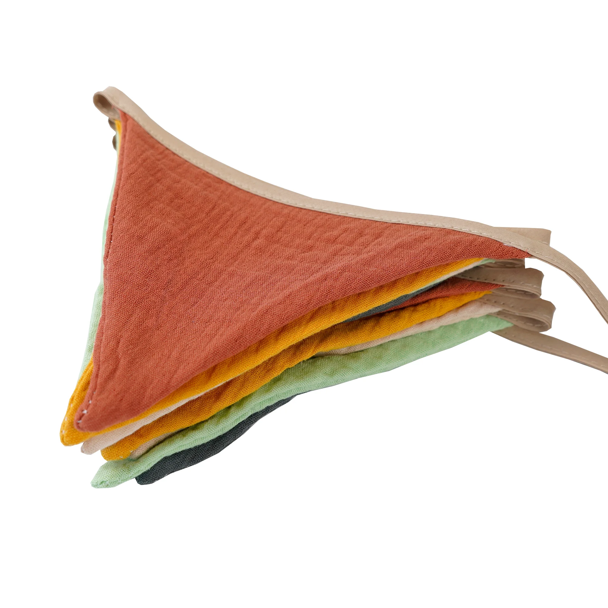 2.6M Nursery Fabric Bunting 10 Triangle Pennant Flags Party Decor Banner Home Baby Shower Carnival Garland