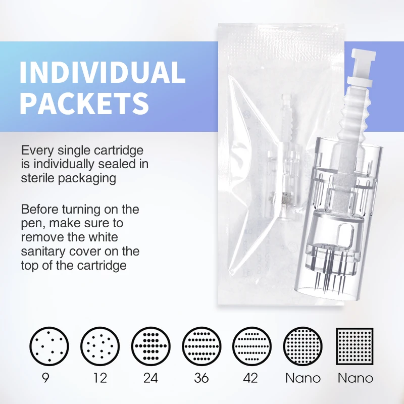 10/30/50PCS Dr Pen N2/M5/M7Needle 12/36/42 Bayonet Cartridge Skin Tattoo Nano Needle Disposable Sterile Packaging 0.25mm Needle