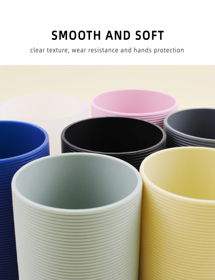 6.5cm Dia Insulated Silicone Protective Sleeve for Water Bottle Anti-Slip Protection Covers Reusable Silicone Sleev