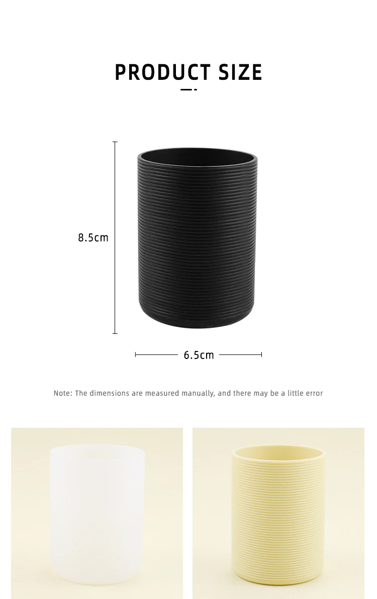 6.5cm Dia Insulated Silicone Protective Sleeve for Water Bottle Anti-Slip Protection Covers Reusable Silicone Sleev