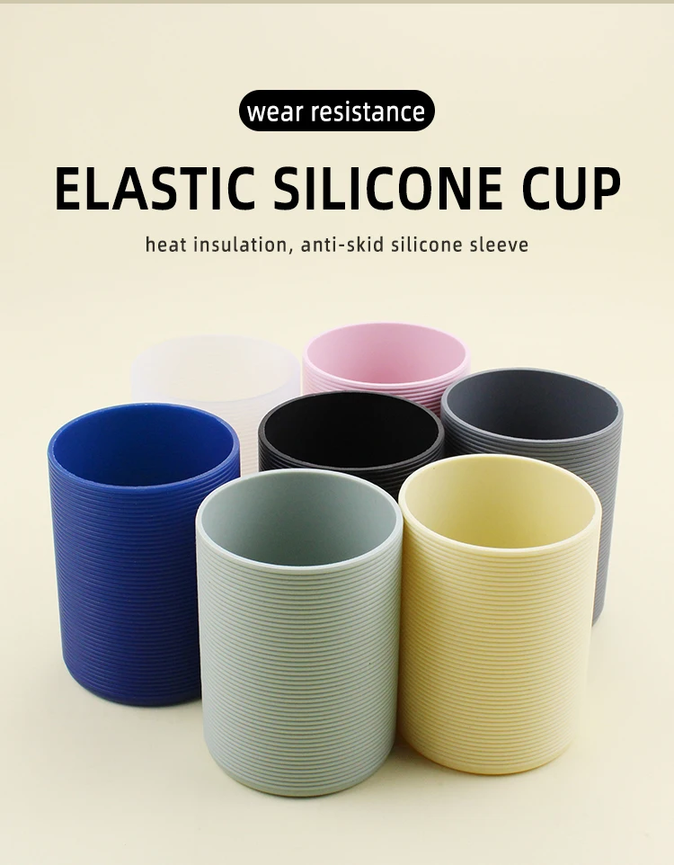 6.5cm Dia Insulated Silicone Protective Sleeve for Water Bottle Anti-Slip Protection Covers Reusable Silicone Sleev