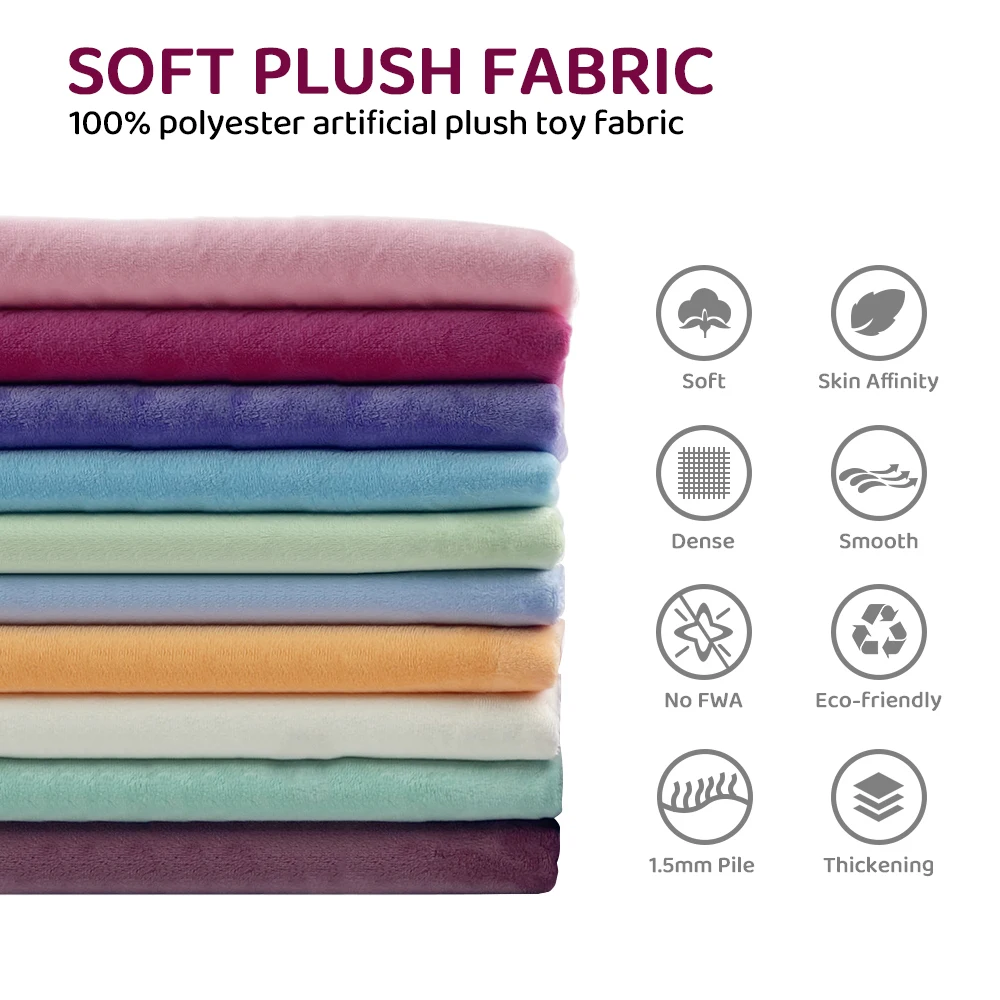 1.5mm Pile Length Plush Fabric Eco-friendly Woven With100% Polyester Material Make Toys Plush Fabric By The Meter For Sewing