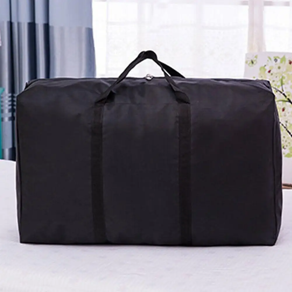 Unisex Large Capacity Folding Duffle Bag Travel Clothes Storage Bags Zipper Oxford Weekend Bag Thin Portable Moving Luggage Bags