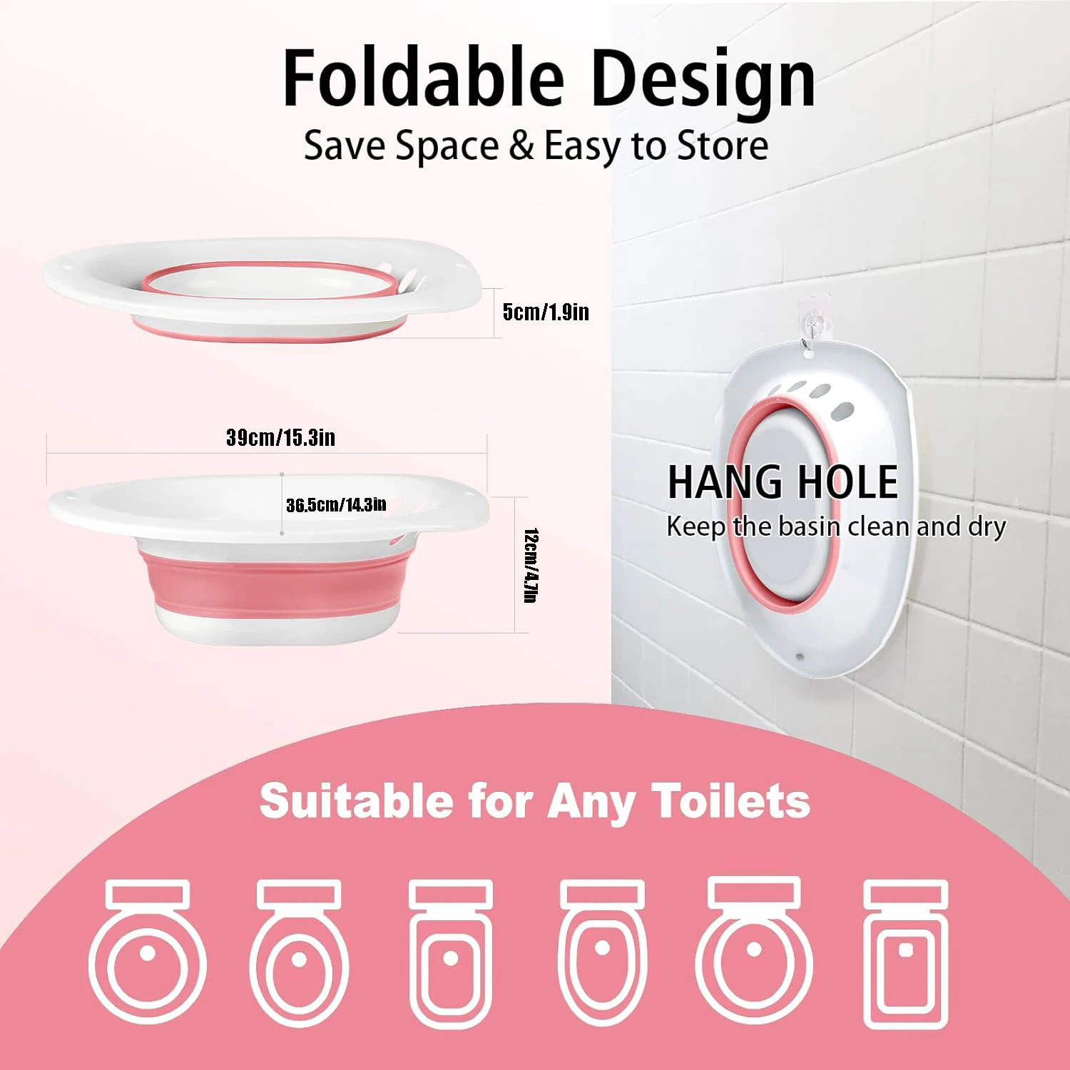 Sitz Bath for Hemorrhoids, Sitz Bath for Toilet Seat, Postpartum Care, Sits Bath Kit for Women, Collapsible, Flusher Hose