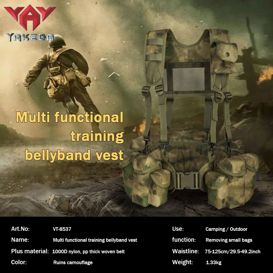 YAKEDA MOLLE system bellyband vest waterproof, wear-resistant, tear resistant, expandable and detachable