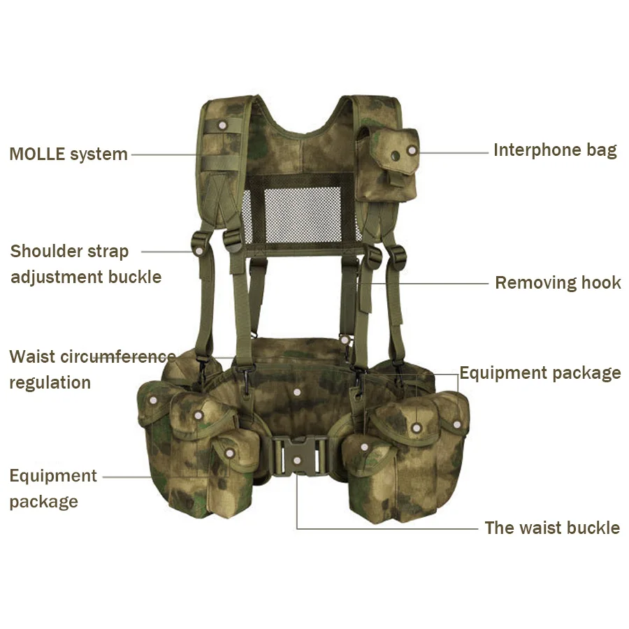 YAKEDA MOLLE system bellyband vest waterproof, wear-resistant, tear resistant, expandable and detachable