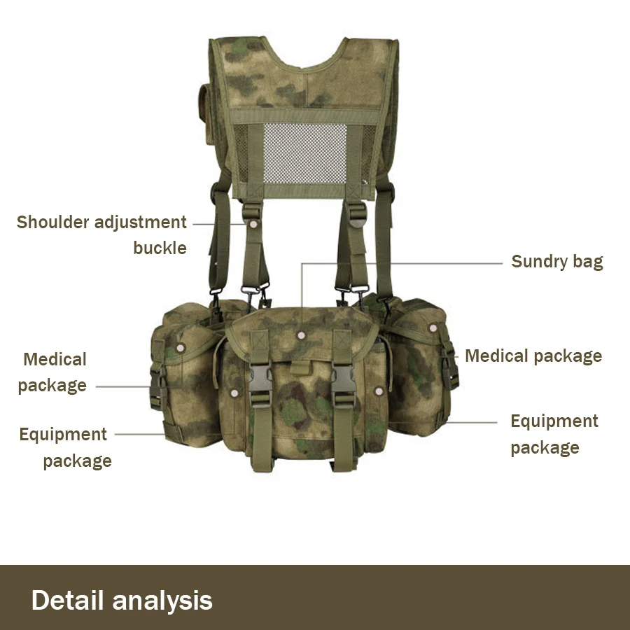 YAKEDA MOLLE system bellyband vest waterproof, wear-resistant, tear resistant, expandable and detachable
