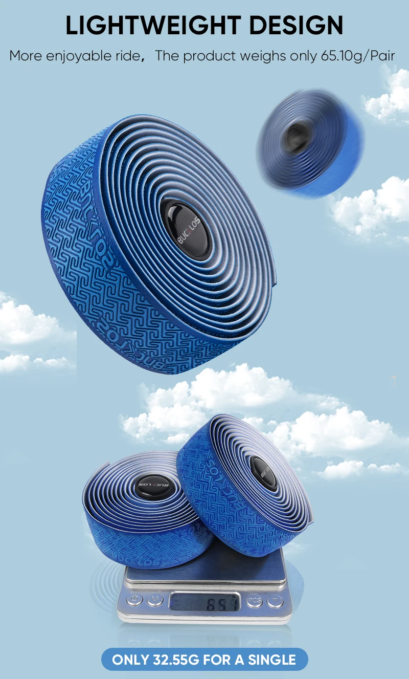 BUCKLOS Road Bicycle Handlebar Tape Non-slip PU EVA Bike Handlebar Strap Racing Bike Drop Bar Tape Road Cycling Accessories