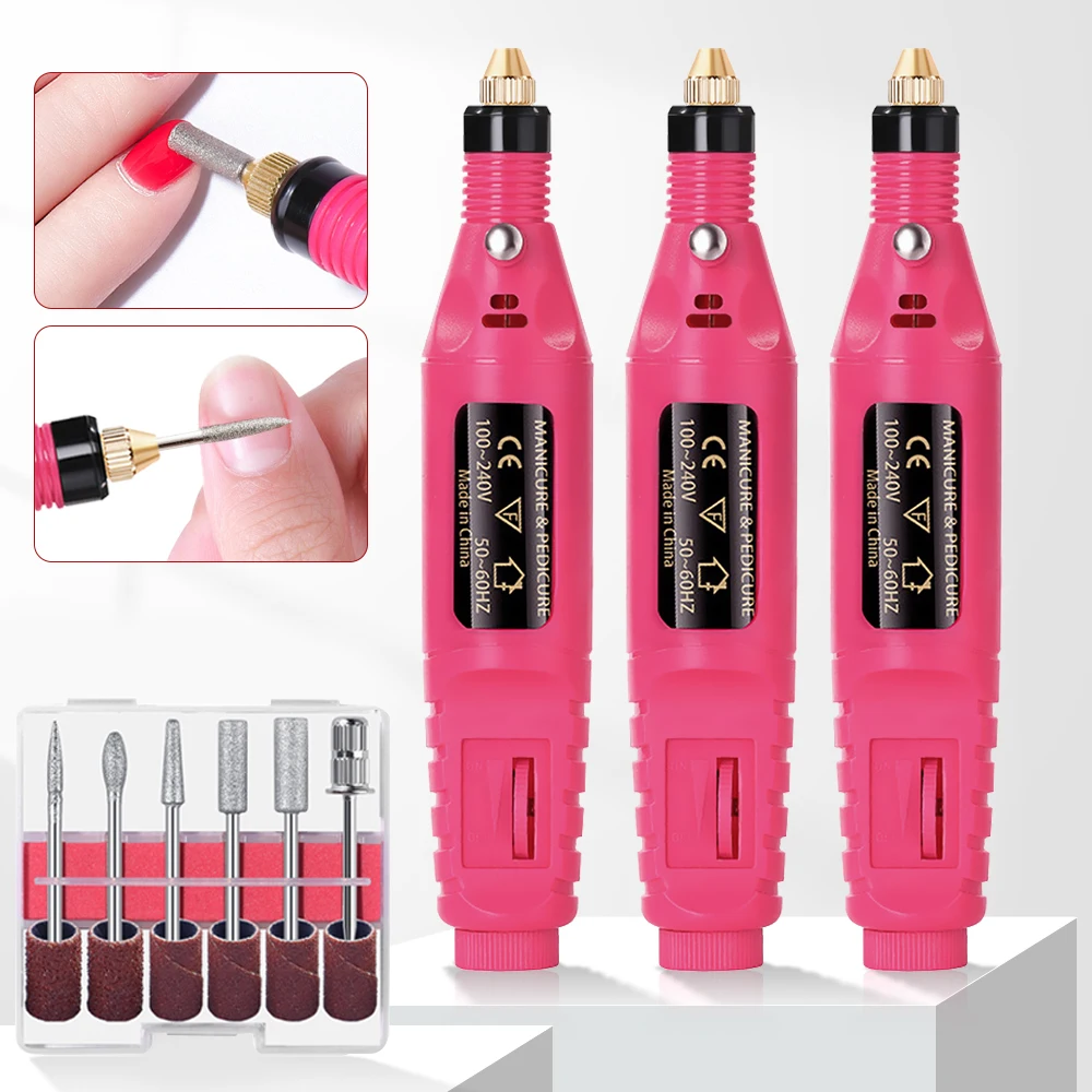 LULAA Electric Nail Drill Machine Set Pedicure Grinding Equipment Mill For Manicure Professional Strong Nail Polishing Tool