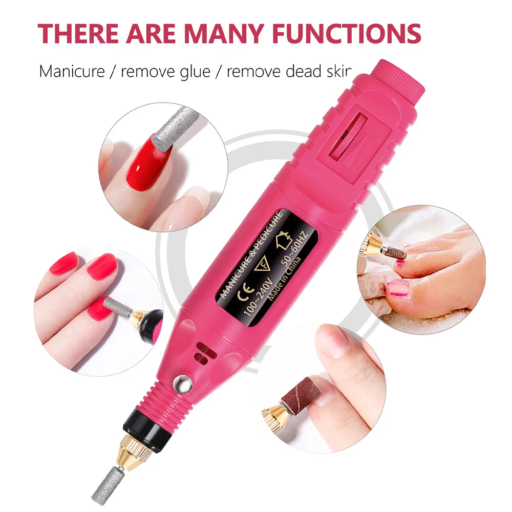 LULAA Electric Nail Drill Machine Set Pedicure Grinding Equipment Mill For Manicure Professional Strong Nail Polishing Tool