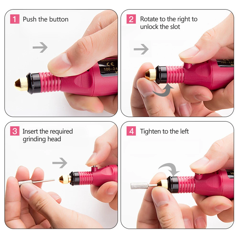 LULAA Electric Nail Drill Machine Set Pedicure Grinding Equipment Mill For Manicure Professional Strong Nail Polishing Tool