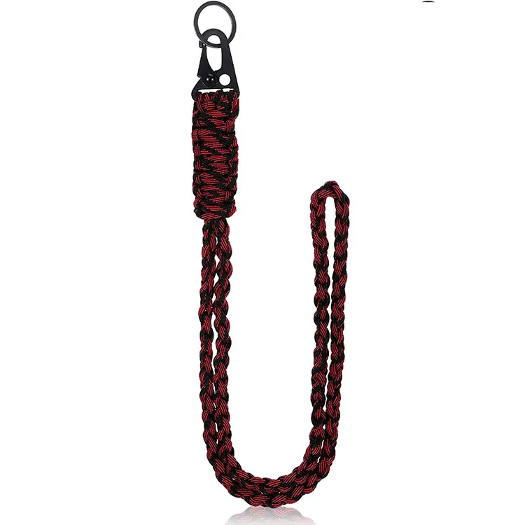 Heavy Duty Paracord Lanyard Keychain 7 Core Neck Lanyard for Outdoor Necklace Keychain Lanyard Braided with Metal Clip Key Ring