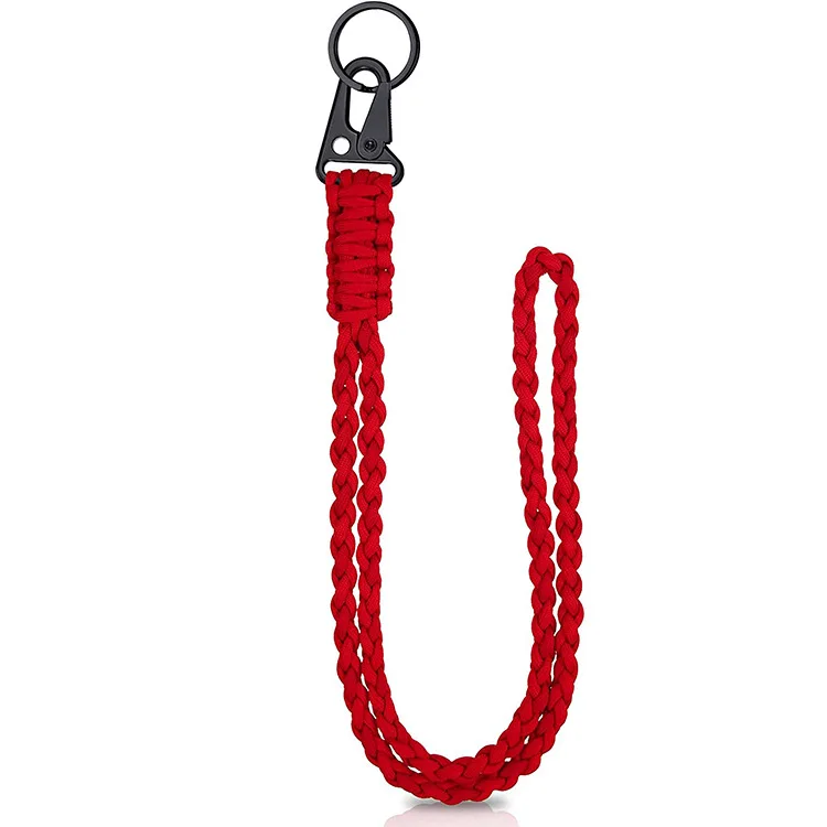 Heavy Duty Paracord Lanyard Keychain 7 Core Neck Lanyard for Outdoor Necklace Keychain Lanyard Braided with Metal Clip Key Ring