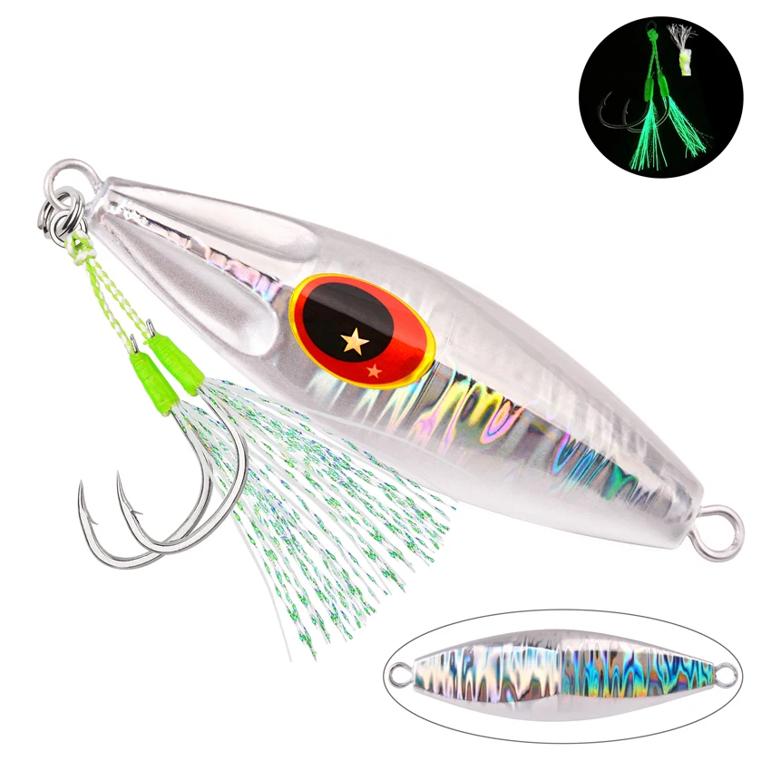 30g 40g 60g 80g 100g 120g Metal Jig Spoon Lure Artificial Bait Shore Slow Jigging Super Hard Bass Fishing Tackle