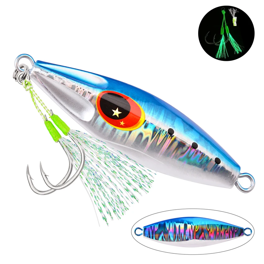 30g 40g 60g 80g 100g 120g Metal Jig Spoon Lure Artificial Bait Shore Slow Jigging Super Hard Bass Fishing Tackle
