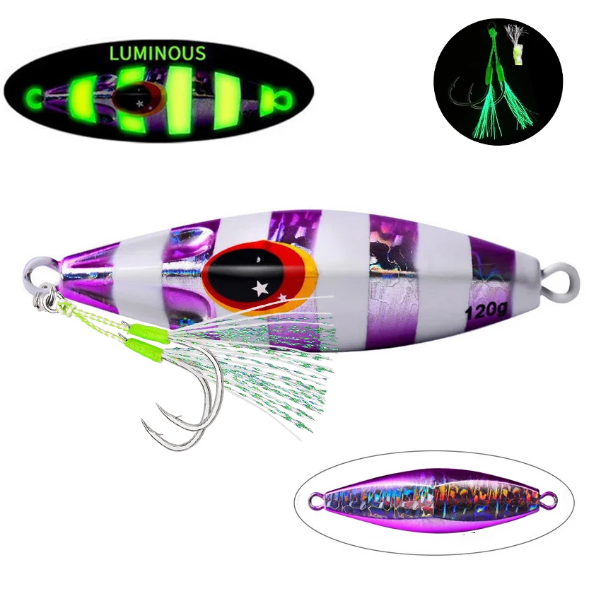 30g 40g 60g 80g 100g 120g Metal Jig Spoon Lure Artificial Bait Shore Slow Jigging Super Hard Bass Fishing Tackle