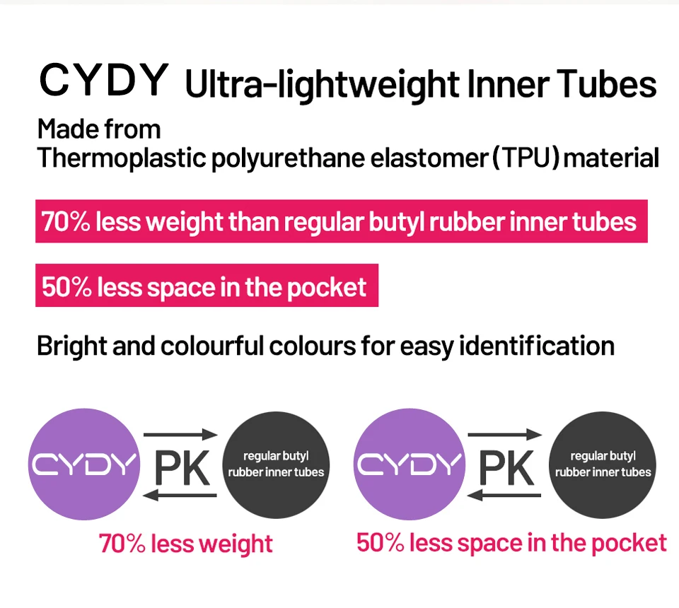 CYDY TPU MTB Bike Inner Tube Camera 29 26 27.5 29x1.95 2.0 2.1 2.2 2.3 2.4 2.5 2.6 Inch Mountain Bicycle Tire Pneu 29er