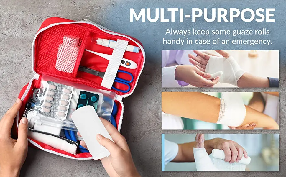 20/50/100 Rolls Breathable Elastic Bandage Skin Friendly First Aid Kit Cotton Gauze Wound Dressing Emergency First Aid Tool