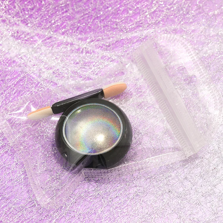 6 Colors Chrome Laser Nail Powder Holographic Mirror Glitter Pigment Silver/Gold Rub Dust Nail Gel Polish Supplies Chrome Powder