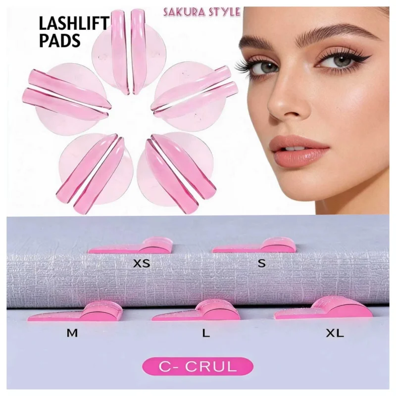 Pink 5pairsBlackwings Silicone Eyelash Perming Pad Lashes Rods Shield Lifting 3D Eyelash Curler Accessories Applicator Tools