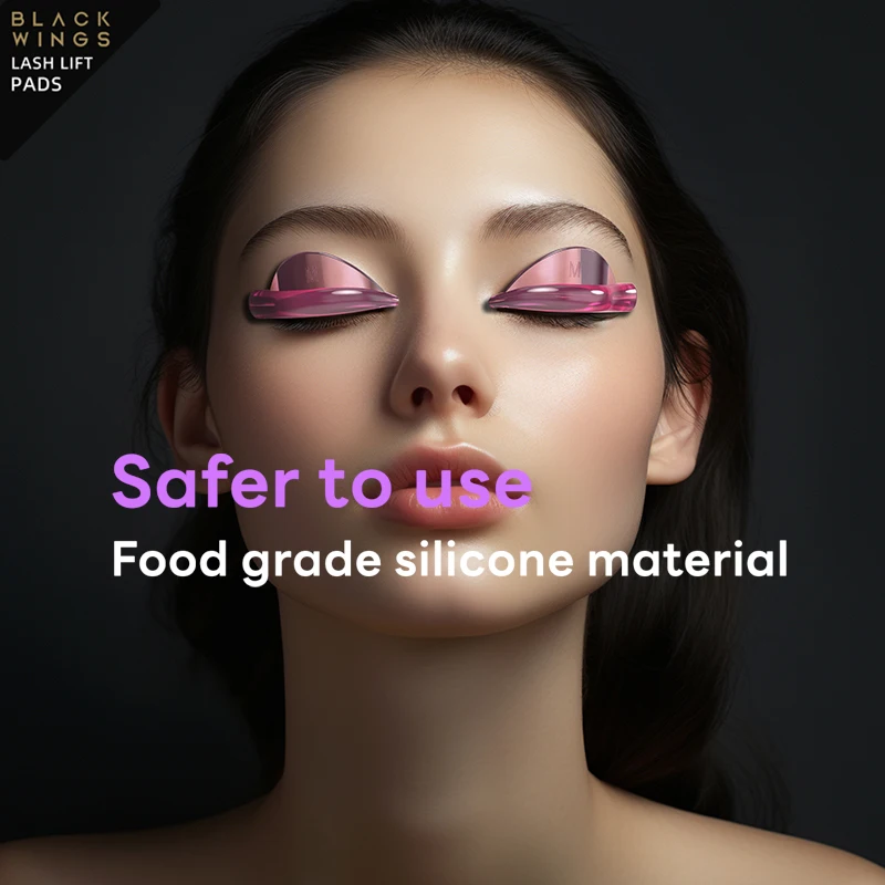 Pink 5pairsBlackwings Silicone Eyelash Perming Pad Lashes Rods Shield Lifting 3D Eyelash Curler Accessories Applicator Tools