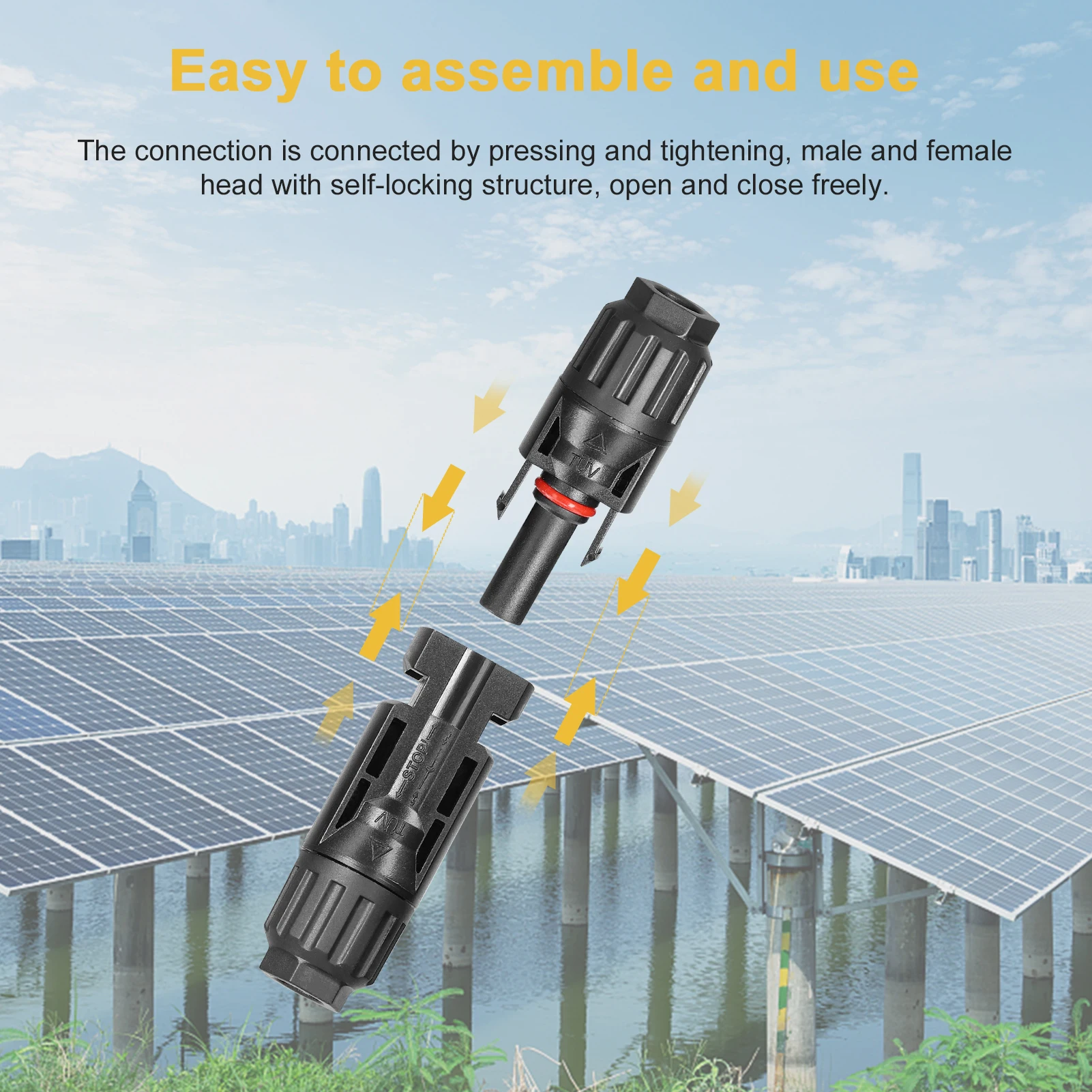 Free shipping 10/20/50 Pairs Solar Connectors 1000V 30A Solar Panel Branch PV Connectors Connect solar Tool Crimping pliers