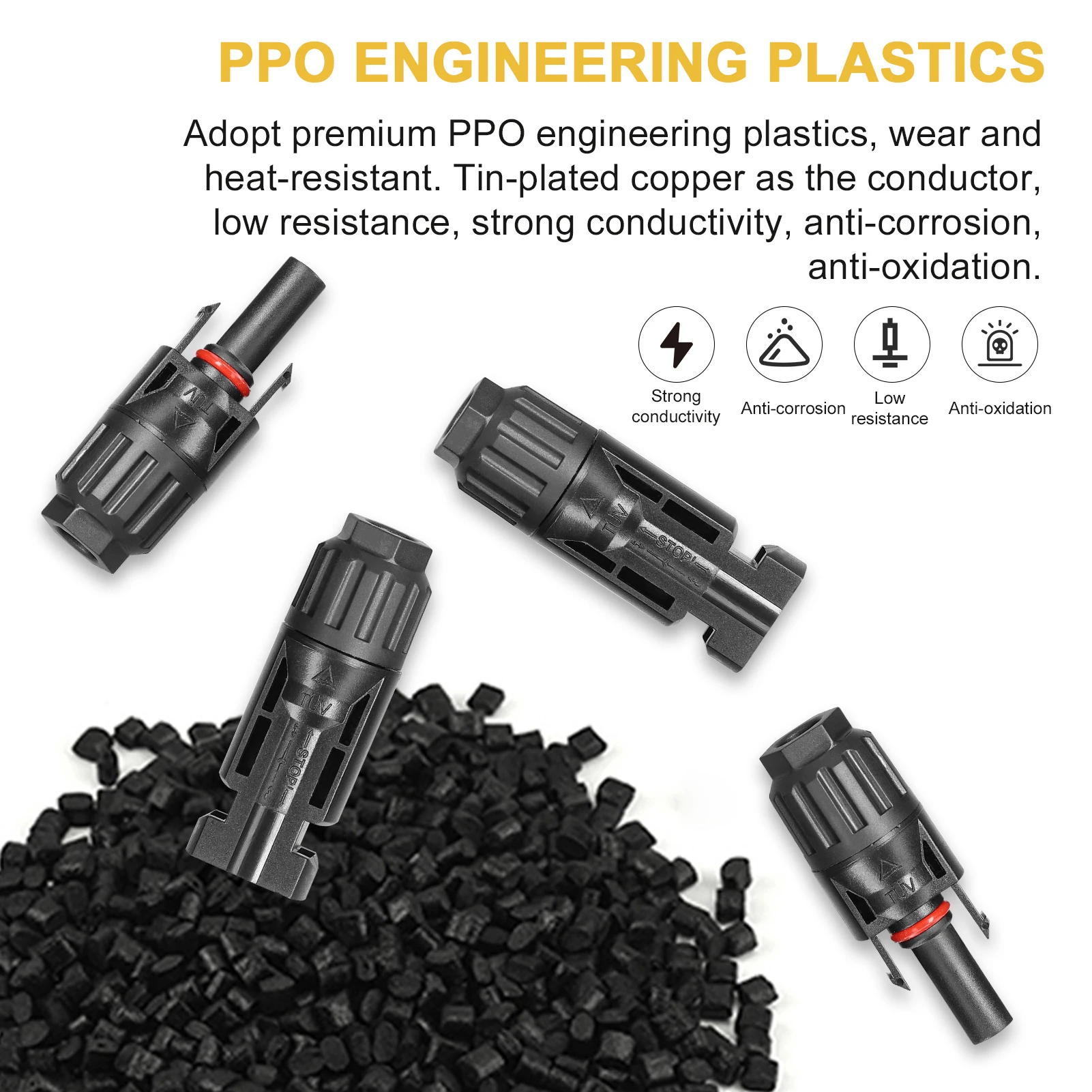 Free shipping 10/20/50 Pairs Solar Connectors 1000V 30A Solar Panel Branch PV Connectors Connect solar Tool Crimping pliers