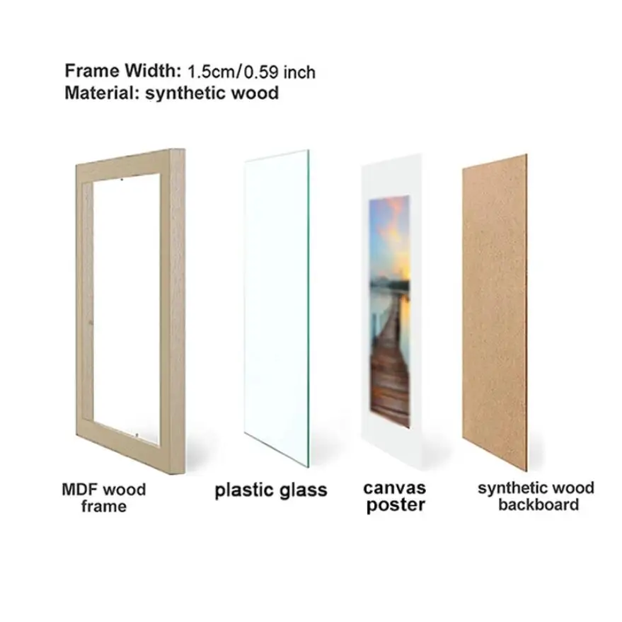 Wood Picture Frame 10X15/15X20/20X25cm Living Decor A4 Honors Certificate Document Frame Photo Frame for Wall Hanging Desktop