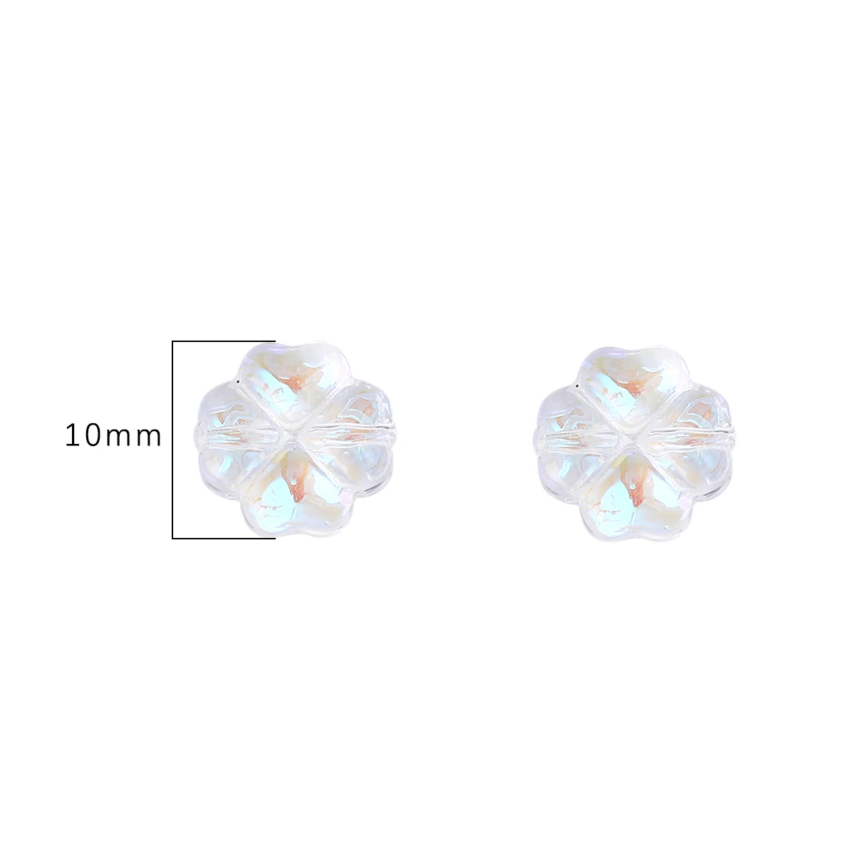 About20Pcs Glass Four Leaf Flower Beads Scattered Beads Handmade DIY Making Couple Bracelets, Necklaces, Earrings, Jewelry Acces